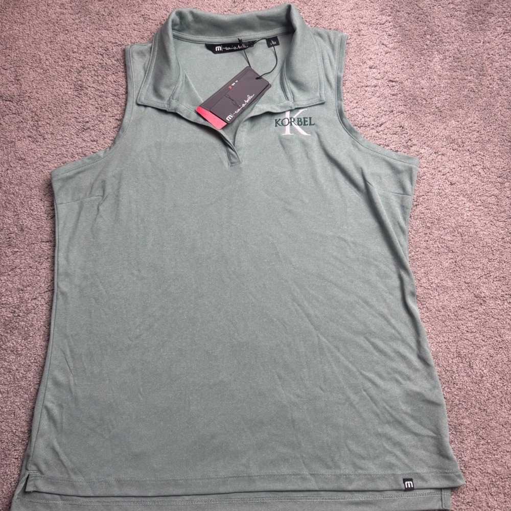 New Travis Mathew Women's Large Sleeveless Tank Top Korbel Logo